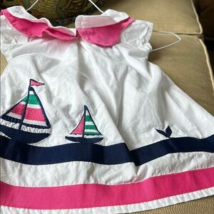 Gymboree White dress with Pink Collar